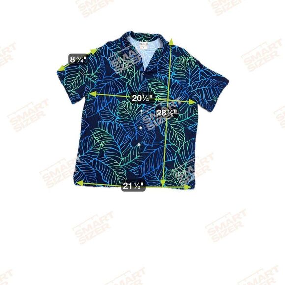 Vintage Go Barefoot Hawaiian Leaf Print Short Sleeve Button-Up Shirt XL Beach - Picture 4 of 4